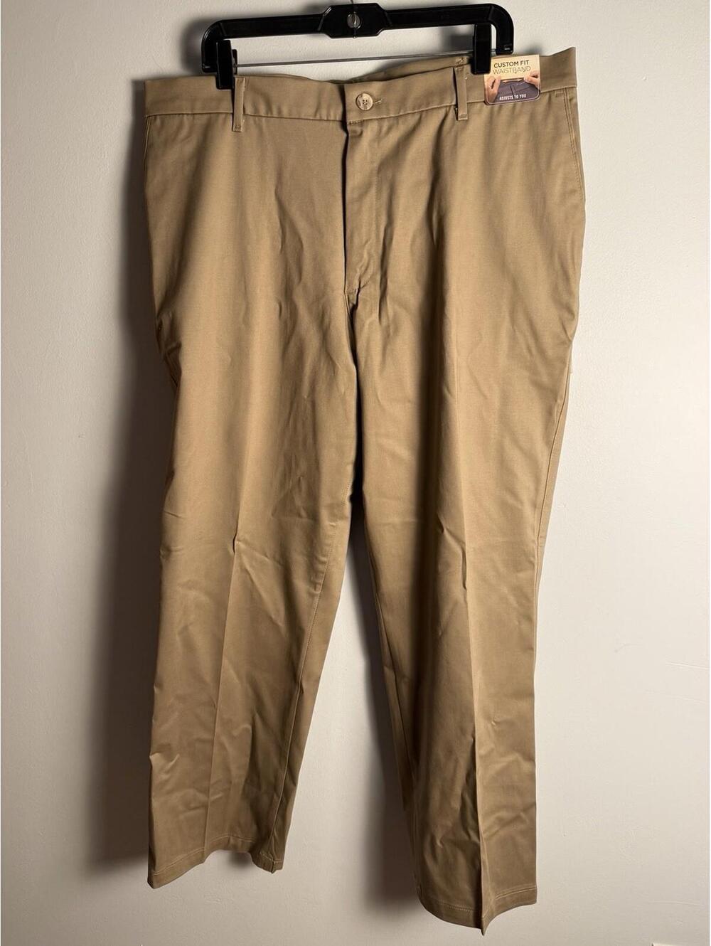 Wrangler Pants Mens 38x30 Tan No Iron Ultimate Khaki Straight Fit Workwear NWT